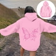thumbnail image 2 of ZSQDM Women's Hoodies Sweatshirts Cashmere Pullover Sweater Breast Cancer Awareness Ribbon Hoodies for Women Oversize Fleece Soft Long Sleeve Sweatshirt Pullover Top Polyester (Xxl), 2 of 5