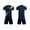 Navy, variant on Odeerbi Kids Teen Boys Girls Mesh Quick Dry Soccer Uniform Set Striped Gradient Print T-Shirt Shorts Athletic Sportswear for 5-15 Years