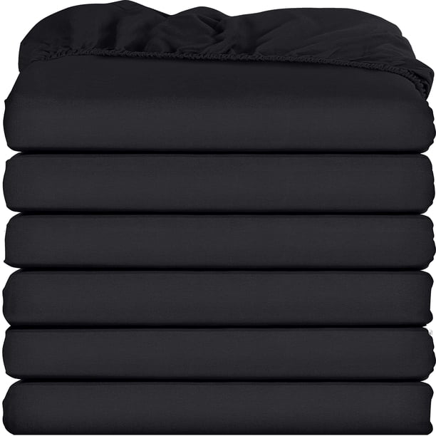 Sábanas ajustables Utopia Bedding, paquete de 6 unidades, microfibra suave, color negro