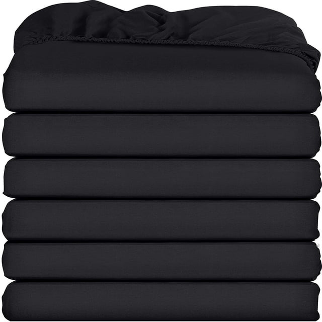 Sábanas ajustables Utopia Bedding, paquete de 6 unidades, microfibra suave, color negro