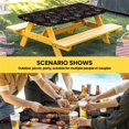 thumbnail image 6 of Black Snowflake Christmas Table Cloths for 6 Foot Rectangle Tables, Red Yellow White Snowflake Patio Waterproof Elastic Fitted Tablecloths, Washable Rectangular Table Cover for Camping, 6 of 8