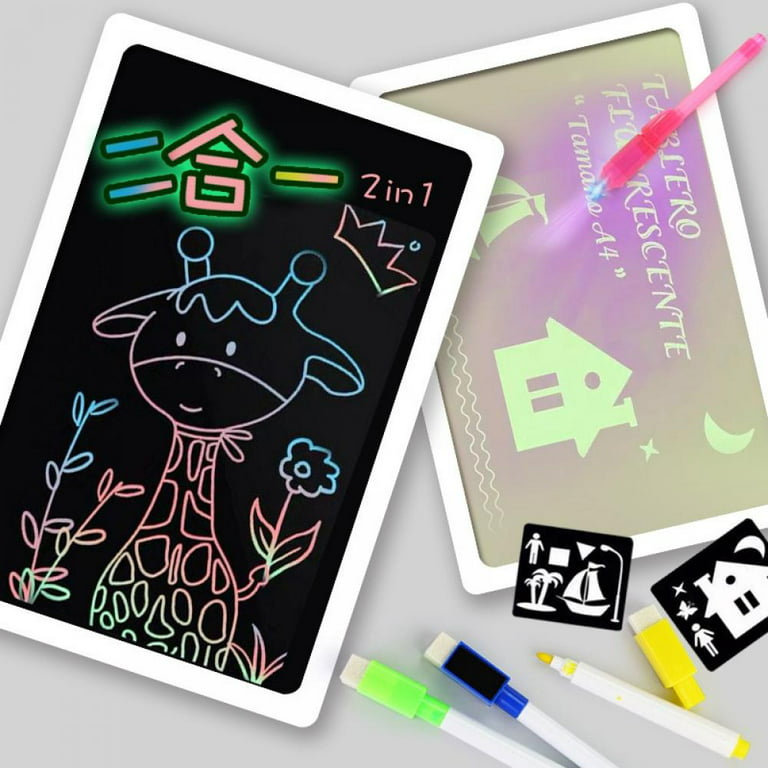Kid Light Drawing Pad, Doodle Board Drawing Tablet Luminescent Board Glow  in Dark Painting Developing Educational Toys Gifts for Toddlers Over 3  Years Old 