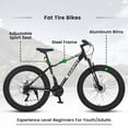 thumbnail image 4 of Track Seven 26-Inch Fat Tire Mountain Bike, High-Carbon Steel Frame, Full Shimano 21-Speed Drivetrain, Dual Disc Brakes, All-Terrain Suspension MTB for Adults, Black, 4 of 8