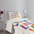 thumbnail image 5 of Ambesonne Live Laugh Love Quilted Bedspread Set 2 Pcs, Joyful Words, Twin Size, Multicolor, 5 of 6