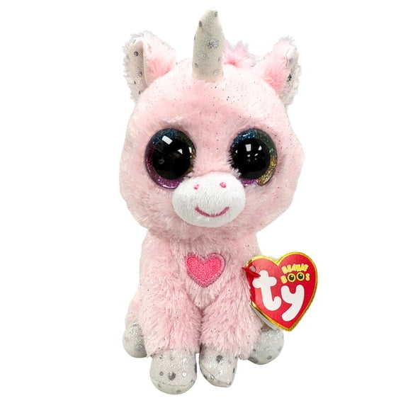 Ty Beanie Boos- Snookie the Unicorn  – Glitter Eyes  – Valentine's Day  - Stuffed Animal