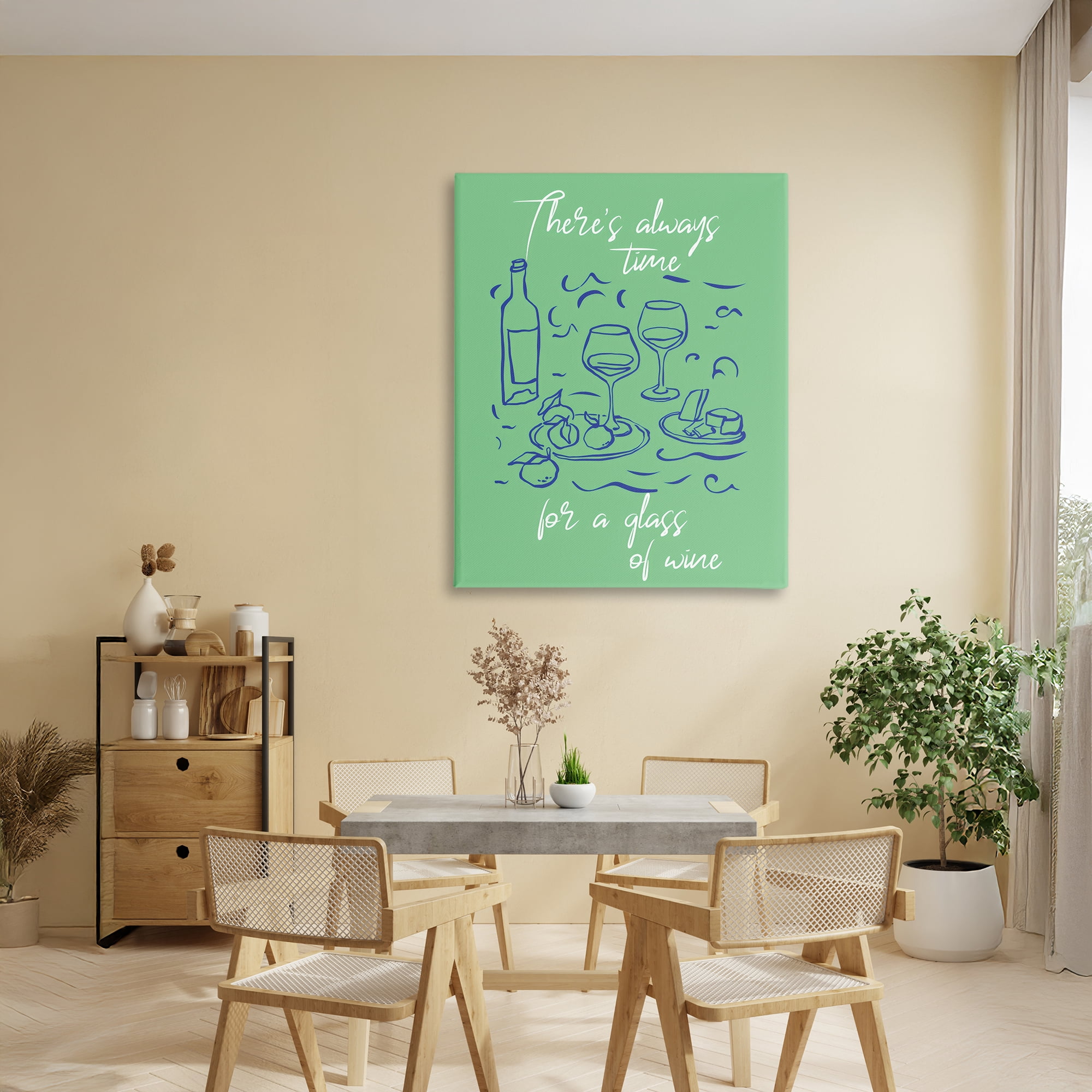 Stupell Industries Always Time For Glass Of Wine Canvas Wall Art, design by The Prints Vibe