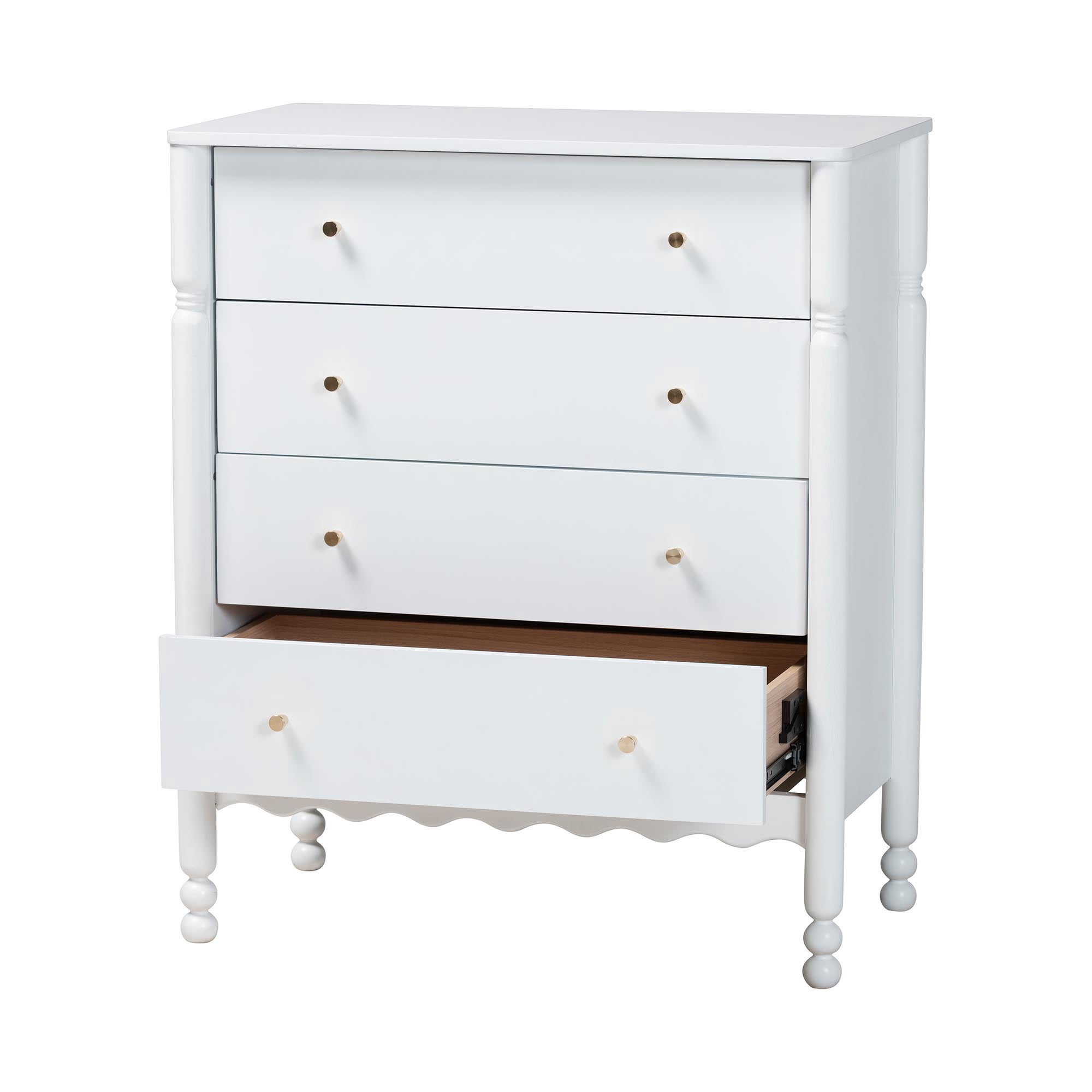 Baxton Studio Hoffman Modern Farmhouse Chest, 4-Drawer, White