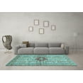 thumbnail image 3 of Ahgly Company Indoor Square Abstract Light Blue Modern Area Rugs, 4' Square, 3 of 4