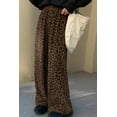 thumbnail image 3 of Women's Dark Brown Leopard Print High Waist Corduroy Wide Leg Pants [ZhiHiMeRi] | XL, 3 of 7
