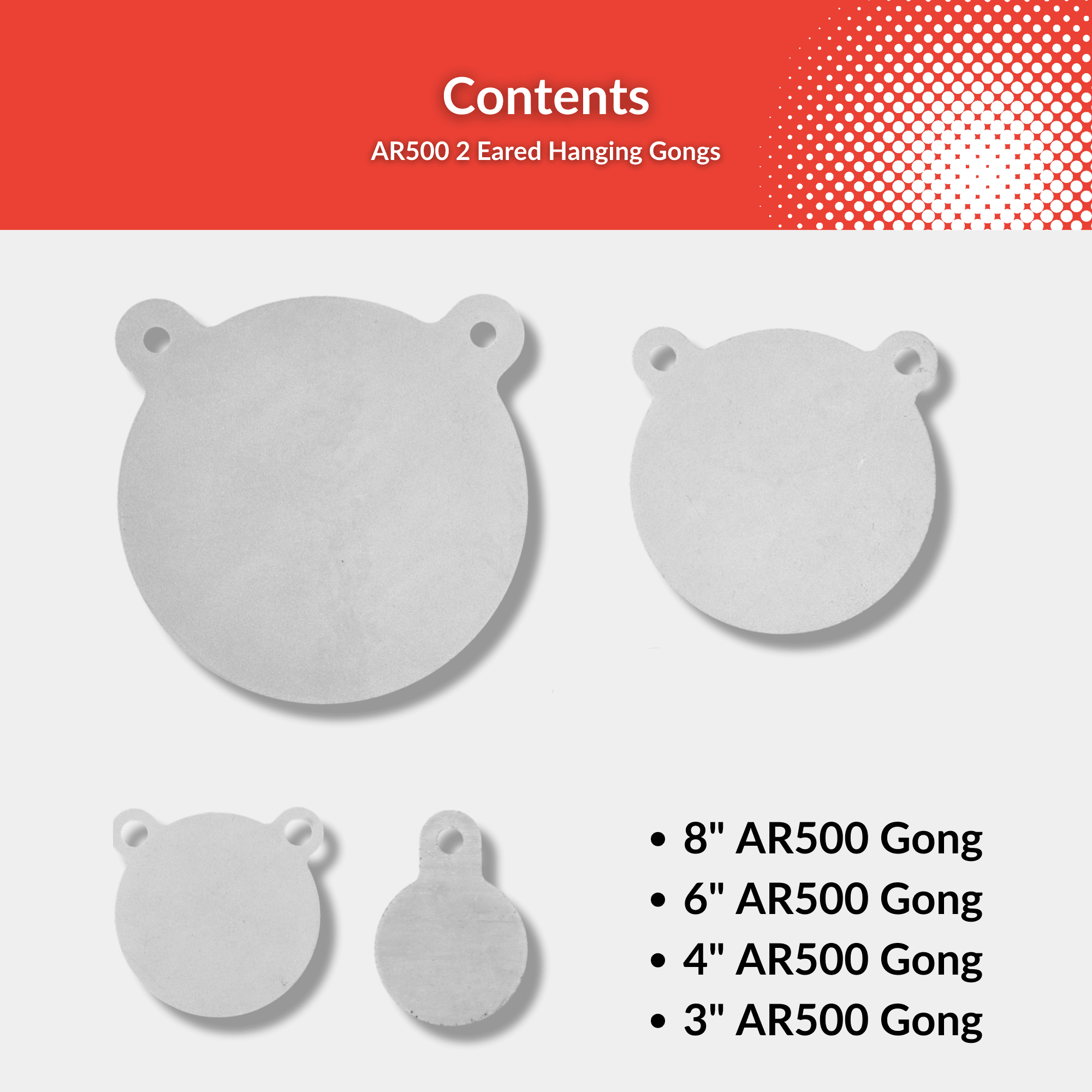 1/2" AR500 Steel Targets for Shooting 3, 4, 6, 8 Inch from ShootingTargets7