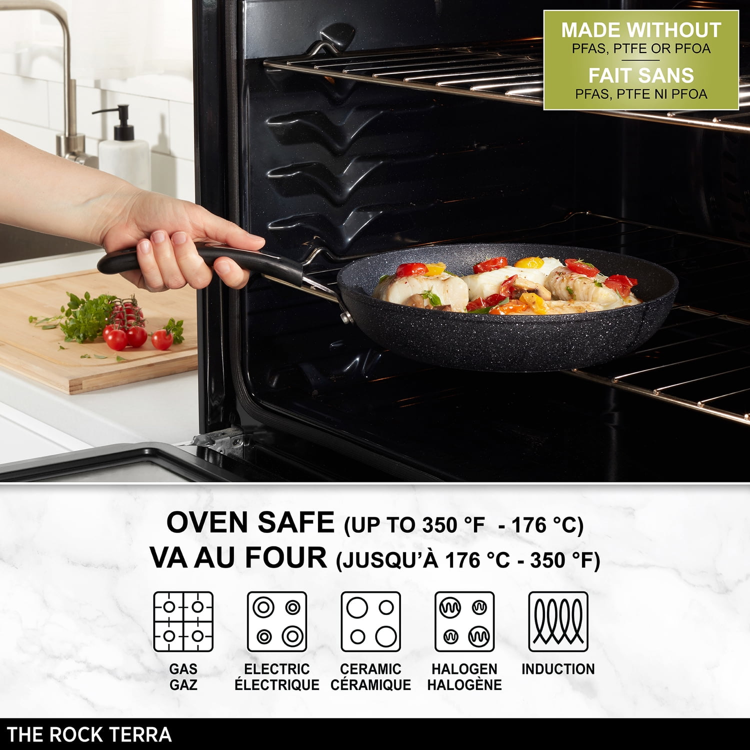 THE ROCK by Starfrit 10-In. Terra Collection Nonstick Grill Pan with Bakelite Handle