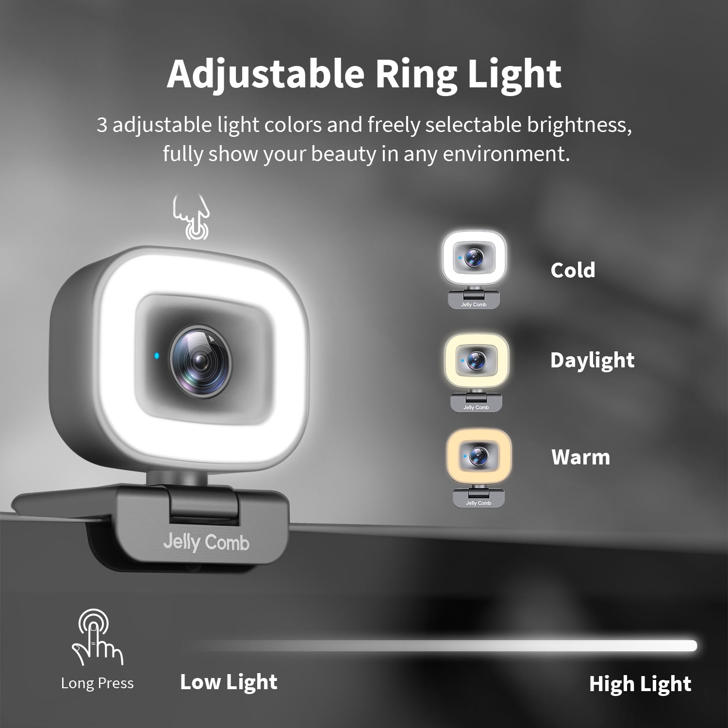 60fps Webcam With Ring Light With Dual Microphone And Privacy Cover For Youtube Skype Zoom Twitch Obs Xsplit And Video Calling Walmart Com