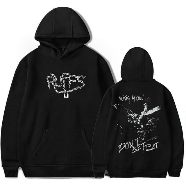 Kenny Mason Ruffs Merch Hoodie Pockets Drawstring Unisex Hooded Sweatshirt Fashion Clothing,Black,2XL