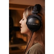 beyerdynamic DT 770 PRO 250 Ohm, Closed-Back Over-Ear Wired Studio Headphones, 3m Coiled Cable, Black with Gray Velour Ear Pads