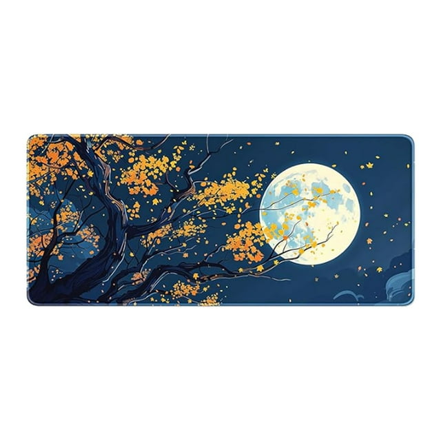 WMQPNNS New Trending Large Gaming Pad Nature Theme 35.4 X 15.7 In Desk Pad Rubber Long Computer Mousepad Thin Extended Full Size Desk Mat for Desktop Laptop Wireless Mice
