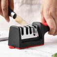 thumbnail image 3 of Kitchen Cutter Sharpener with 3/4 Grooves Tungsten Steel Sharpener with Plastic Handle Multifunctional Manual Grinder for Scissors Cutter Sharpening Stone Kitchen Supplies, 3 of 7