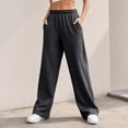 thumbnail image 4 of Nestiefly Womens Sweatpants Casual Wide Leg Baggy Lounge Pants | Sweat Pants for Women, Elastic Waisted with Pockets, Loose Soft Joggers Dark Gray 3XL, 4 of 4