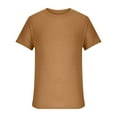 thumbnail image 3 of NoxwB Men's Summer Waffle Tee Slim Fit Short Sleeve Crew Neck Knit T-Shirt Soft Textured Top Casual Wear Bronze M, 3 of 5