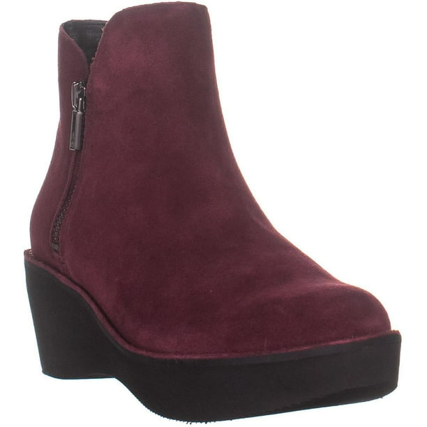 Kenneth Cole - Womens Kenneth Cole REACTION Prime Bootie Ankle Boots, Burgundy, 7.5 US / 38 EU
