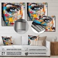thumbnail image 4 of Designart "Pop Art Portrait of a Woman I" Fashion Metal Wall Art Prints, 4 of 5