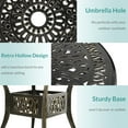 thumbnail image 2 of MEETWARM 3 Piece Patio Bistro Set, Outdoor All-Weather Cast Aluminum Dining Furniture Set Includes 2 Chairs with Cushions and a 35.4” Round Table with Umbrella Hole for Garden Deck, 2 of 7