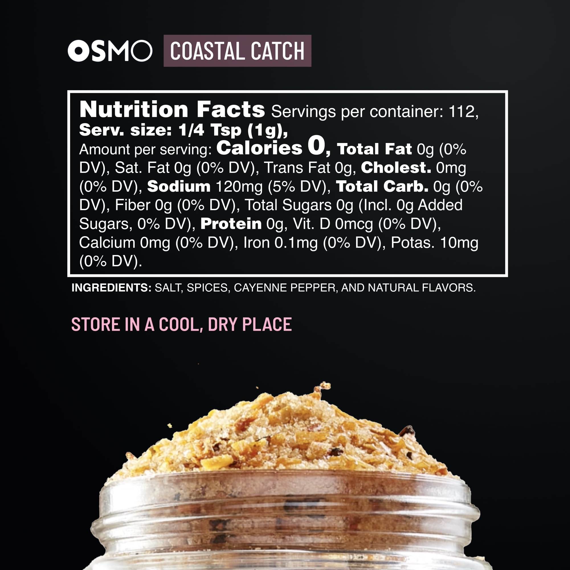 Osmo Coastal Catch Seasoning for Seafood, Chef-Crafted Michelin-Star Quality Seasoning, 3.9 oz Powder
