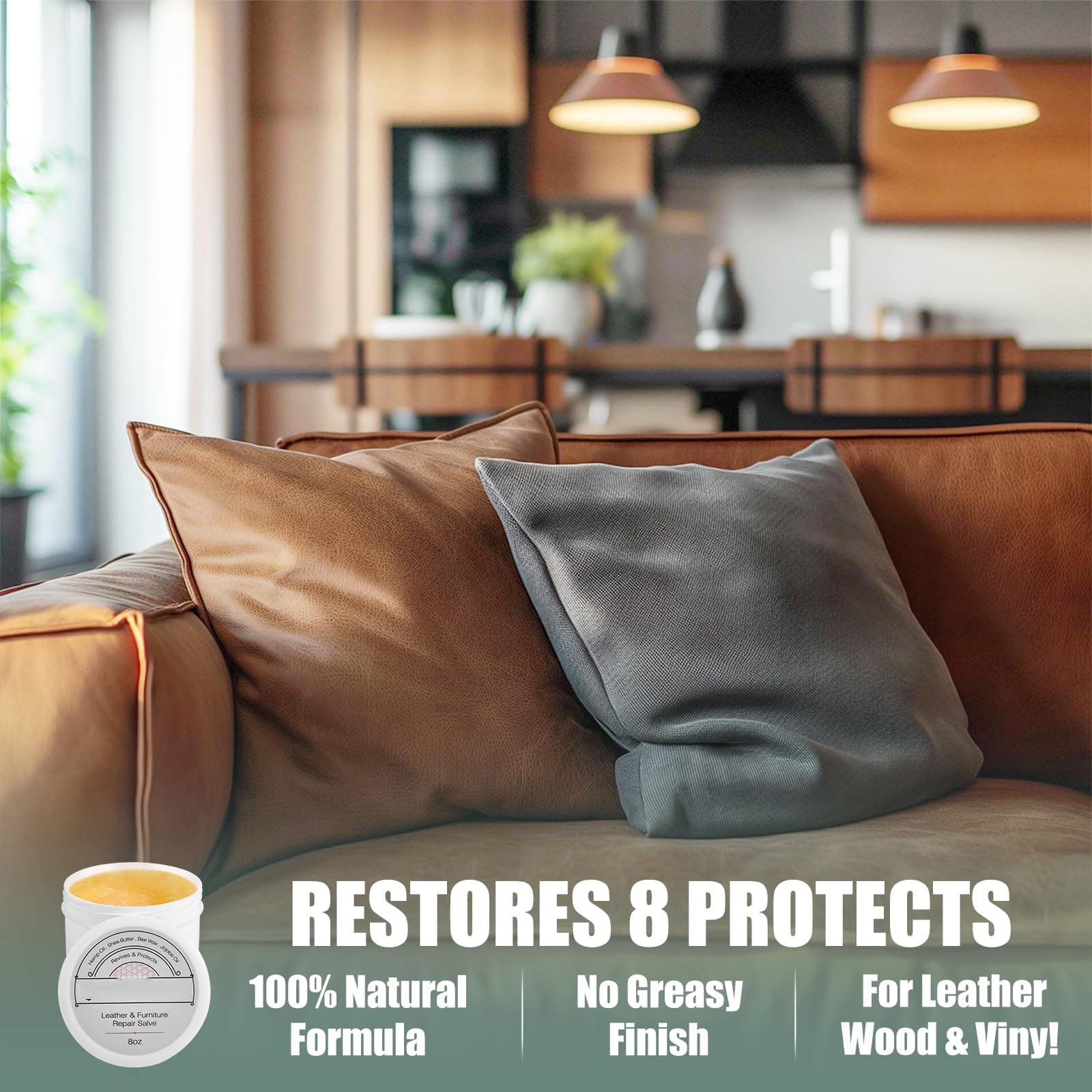 Leather & Furniture Repair Salve- Polisher, Leather Cleaner And Conditioner for Furniture, Wood Repair, For Wood, Wood And Leather,Lux Grove Wood Repair,3.53 Oz/100g