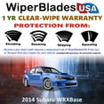 thumbnail image 2 of 2014 Subaru WRX Base Beam Wiper Blades Wipers w/1yr Warranty (Set of 3) w/Rear Wiper (WiperBladesUSA), 2 of 5