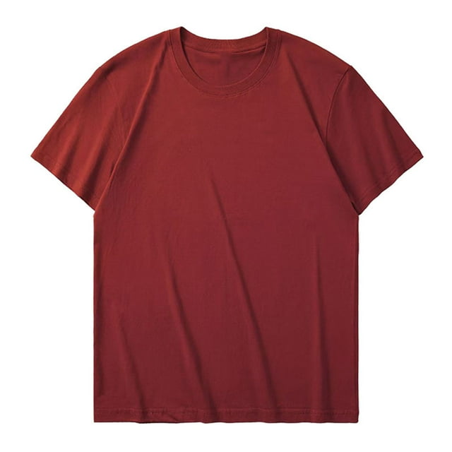 Posijego T-Shirts en Coton pour Hommes T-Shirts Basiques à Manches Courtes T-Shirts d'Été Décontractés pour Hommes T-Shirts à Col Rond pour Hommes Couleur Unie