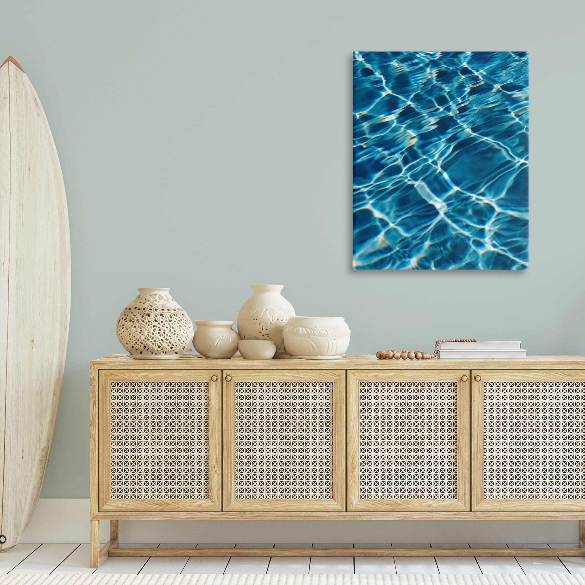 Stupell Industries Summer Pool Ripples Abstract Painting Gallery Wrapped Canvas Art Print Wall Art, 30 x 40