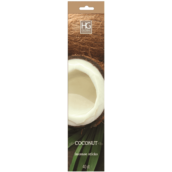 Hosley Coconut Incense Sticks, 240 Count, 6 Boxes of 40, Long Lasting Home Fragrance for Meditation, Yoga and Relaxation