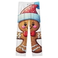 thumbnail image 4 of Christmas Gingerbread Man Winter Female Pants Flannel High Waist Women Pants Lady Warm Straight Leg Plush Trousers, 4 of 7