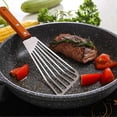 thumbnail image 3 of 2x Stainless steel fish spatula, wooden handle fish spatula, slotted spatula, kitchen spatula F Tw, 3 of 5