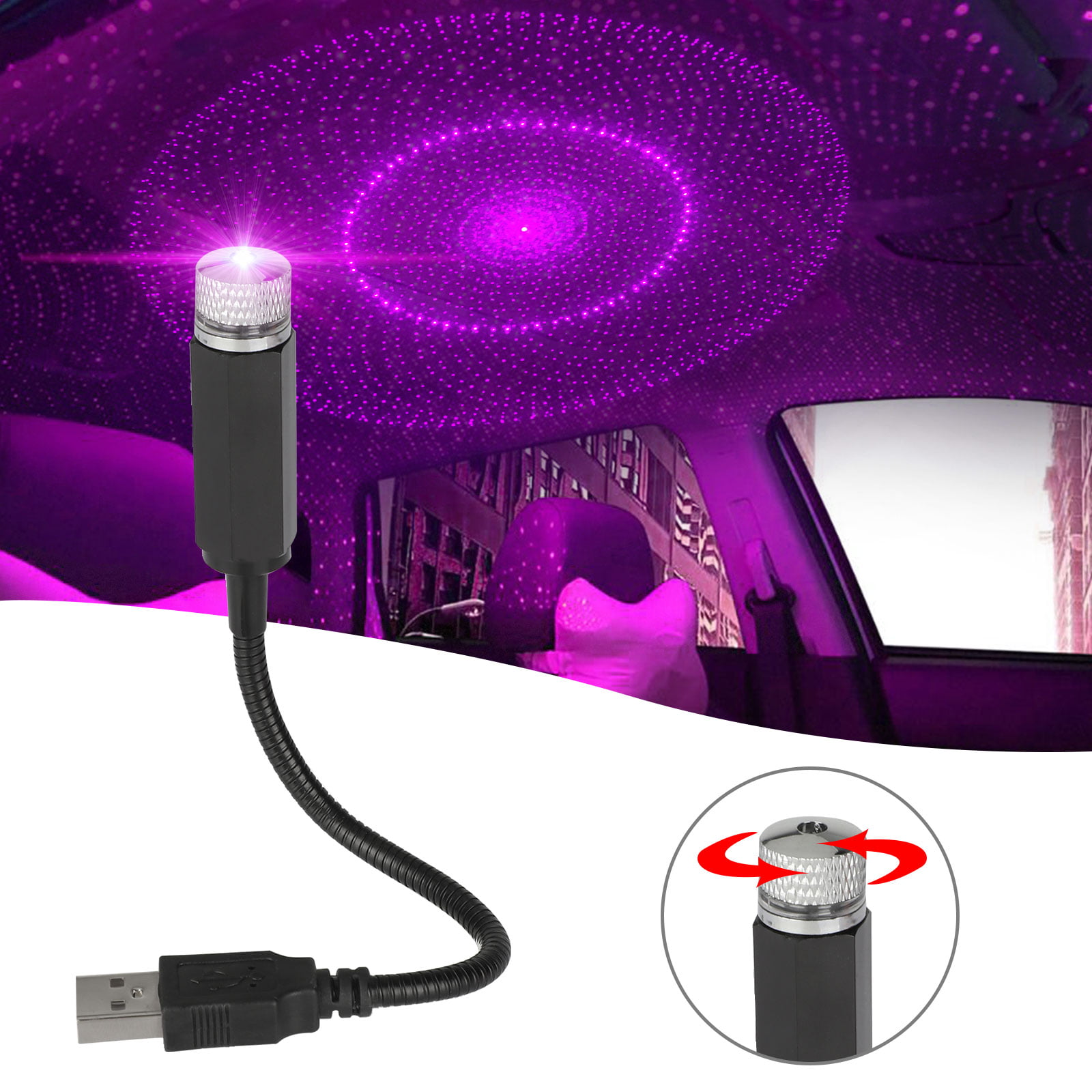 Universal USB Star Projector Night Light, EEEkit Car Auto Roof Lights