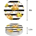thumbnail image 1 of POGLIP Thanksgiving Autumn Pumpkin and Sunflower Stripe Set of 6 Round Coaster for Drinks, Absorbent Ceramic Stone Coasters Cup Mat with Cork Base for Home Kitchen Room Coffee Table Bar Decor, 1 of 5