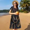 thumbnail image 4 of Vsdgher Ball Phyton Snake pour Femmes Été 2025 Décontracté Robes Midi Maxi Légères Manches Courtes Col Rond Robe de Plage, 4 of 6
