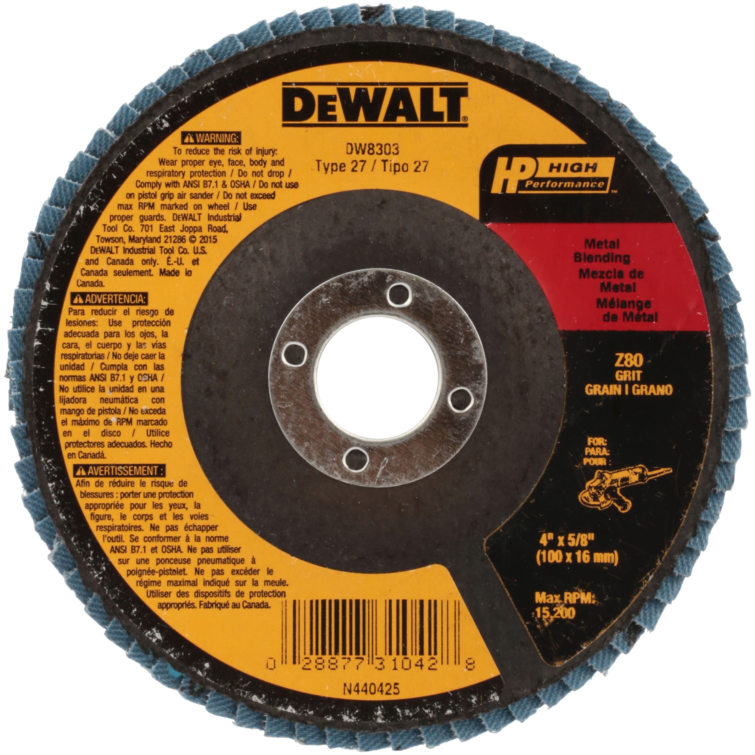DeWalt® High Performance Flap Disc DW8303 Type 27