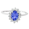 thumbnail image 2 of Carillon Princess Diana Solitaire Oval 7X5 MM 1.23 Ctw Tanzanite 925 Sterling Silver Women's Wedding Ring, 2 of 7