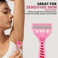 thumbnail image 5 of Venoro 5 Packs Women's Razors 5-Blades Manual Razor Disposable, Pink, 5 of 8