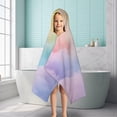 thumbnail image 6 of Soft Pastel Cloudscape Hooded Bath Towel，50"x30" for Ages 3 To 12 Kids, Quick Dry Lightweight Soft Microfiber Hood Beach Towel Cover Up for Kids, 6 of 7