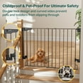 thumbnail image 3 of 29.2–43" Baby Gate for Stairs, Wall-Mounted (Drill Required), Expandable No Bottom Bar Dog Gate, Auto Close Extra Wide Walk Thru, Pet & Toddler Proof Gate, Top & Bottom of Stairways (Brown), 3 of 9