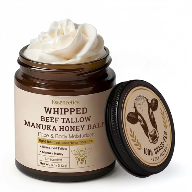 Bálsamo para la piel Essencetics de sebo de res batido con miel de Manuka 113 g