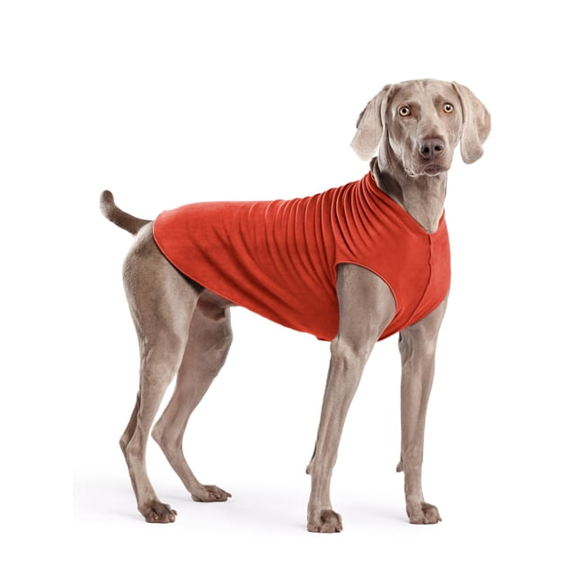 Gold Paw Stretch Fleece Dog Coat Suéter elástico para mascotas Jersey lavable a máquina para invierno y otoño Paprika 22