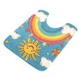 thumbnail image 7 of Yayeee Bath Rug for Bathroom Floor Non Slip Contour Fluffy Soft Absorbent Mat, 20"x24", Rainbow with Stars, 7 of 7