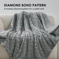 thumbnail image 2 of EVERGRACE Jacquard Boho Sherpa Fleece Throw Blanket for Couch, Super Soft Cozy Fuzzy Plush Blankets for Winter, Reversible Thick Warm Blanket for Bed, Sofa, Living Room, Grey, 60'' x 80'', 2 of 7