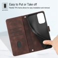 thumbnail image 5 of Dteck for Samsung Galaxy A14 5G Case, Wallet Phone Case for Samsung A14 5G with Wrist Strap, Soft Matte PU Leather Credit Card Holder Folio Flip Phone Cover,Coffee, 5 of 5