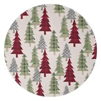 Multicolor Christmas Tree Pattern Round Blanket,Comfortable Soft Flannel Throw Blanket,All Season,Warm Lightweight Blankets for Sofa Bed Couch Living Room Chair 47"x47"