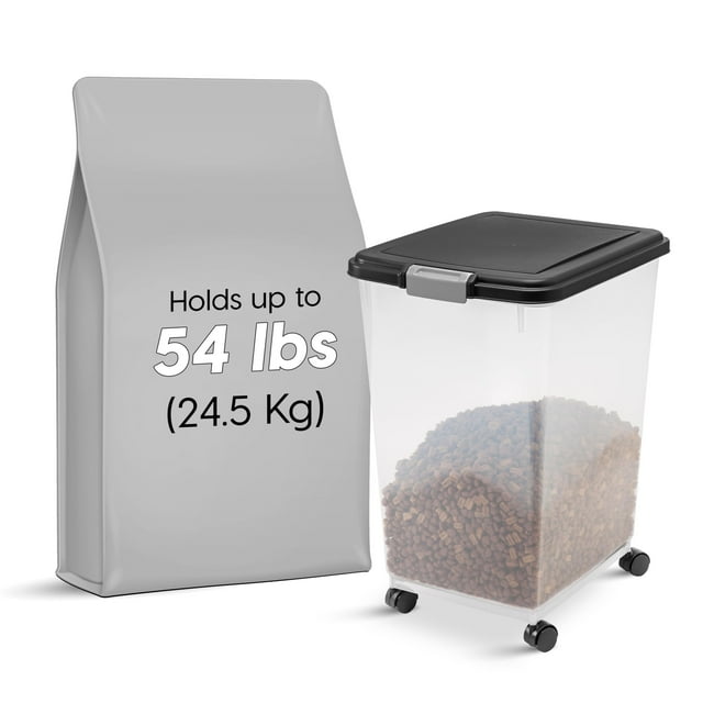 Recipiente de almacenamiento de alimentos IRIS USA hermético de 25,5 kg con ruedas
