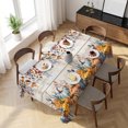 thumbnail image 3 of Orange Blue Fall Table Cloth Waterproof Tablecloths, Vintage Thanksgiving Pumpkins Maple Leaf Tablecloth Dining Table Cover for Kitchen Party Tabletop Outdoor, Rectangle Tablecloth 60x120 Inch, 3 of 9