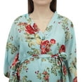 thumbnail image 2 of Bimba Moms Light Blue Floral Printed Kaftan With Belt Maternity Maxi Dress-22, 2 of 6